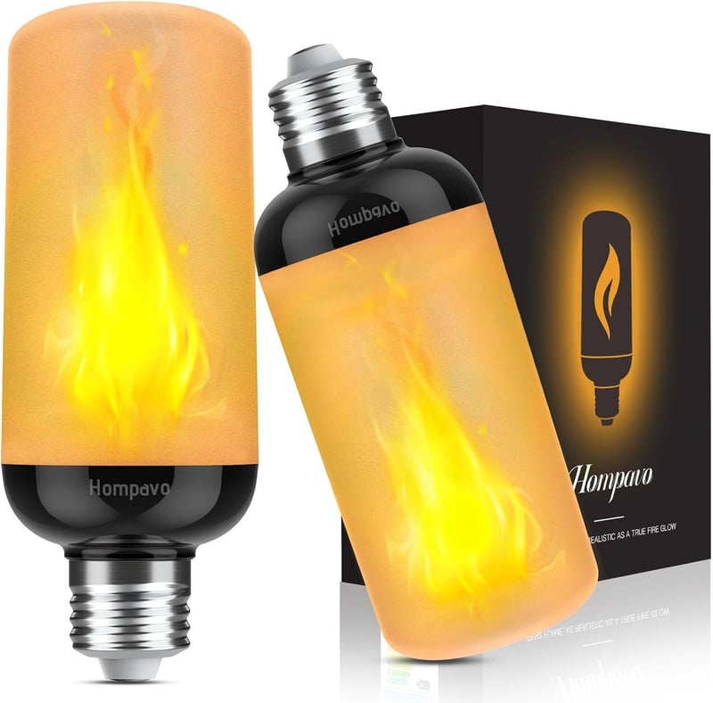 Halloween LED Flame Bulbs, 4 Modes with Real Fire Effect, Pack of 2