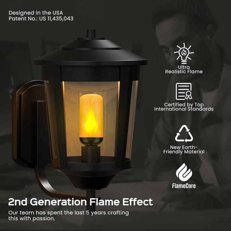 Halloween LED Flame Bulbs, 4 Modes with Real Fire Effect, Pack of 2