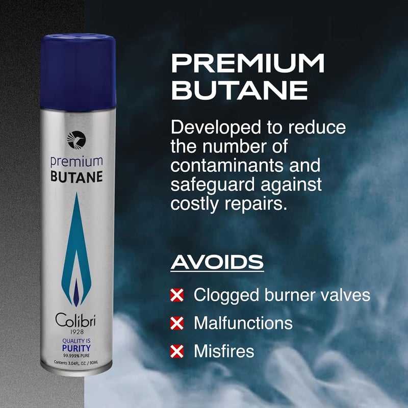 Colibri Butane Fuel Canisters, 99.999% Pure, Pack of 2