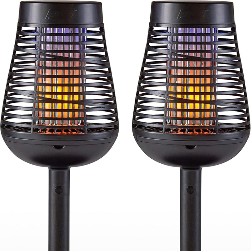 Solar Bug Zapper Torch Kit - Twin Pack