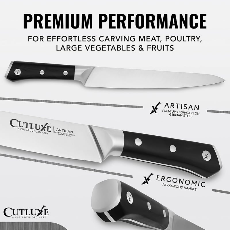 Artisan German Steel Carving Knife & Fork Set
