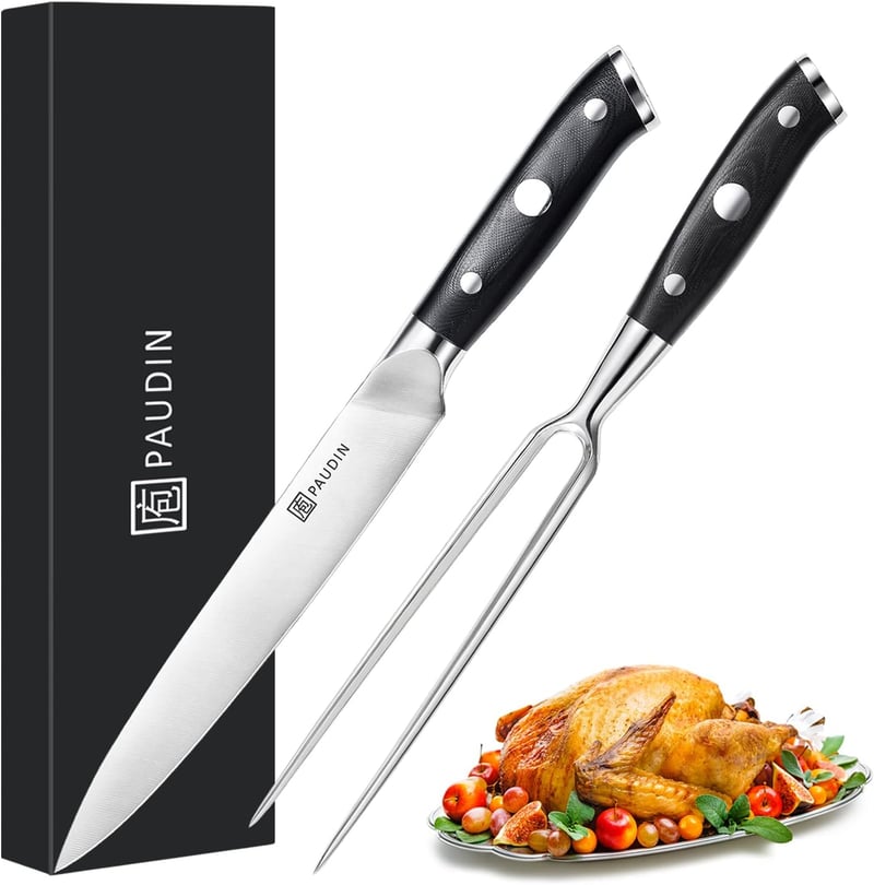 Carving Knife Set - German Steel Turkey & Meat Fork