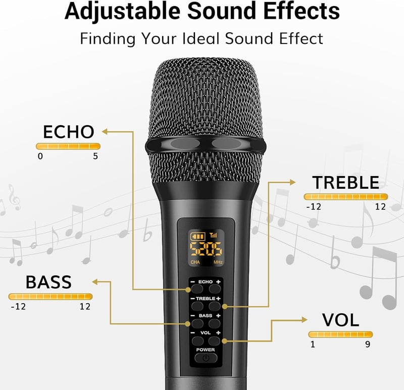 Wedding Karaoke Mic with Adjustable Frequencies, 200ft Range