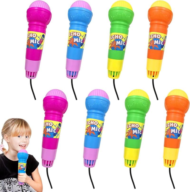 Kids' Echo Toy Microphones, 8-Pack Lightweight Party Supplies