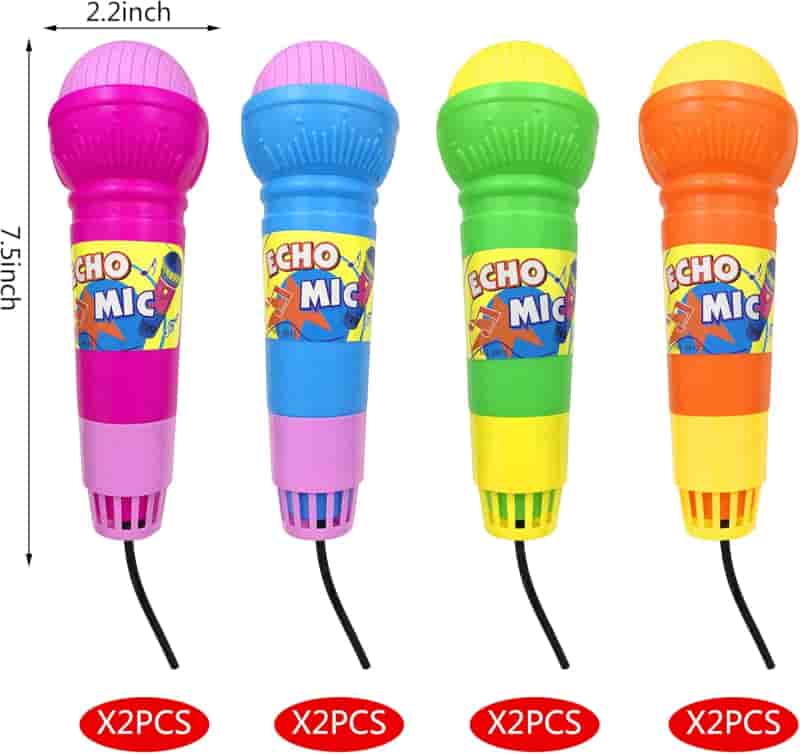 Kids' Echo Toy Microphones, 8-Pack Lightweight Party Supplies