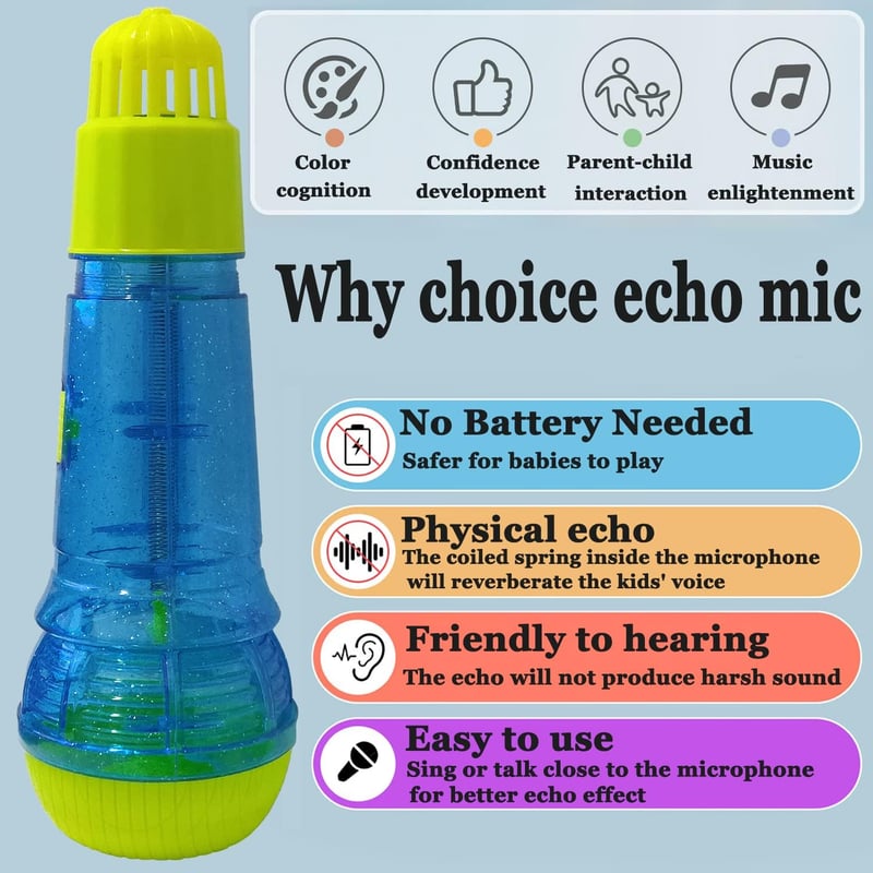 Kids Echo Microphone Toy for Singing, Parties, and Speech Therapy