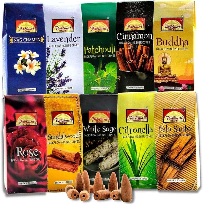 Meditative Waterfall Incense Cones - 10 Variants, 100 Pack