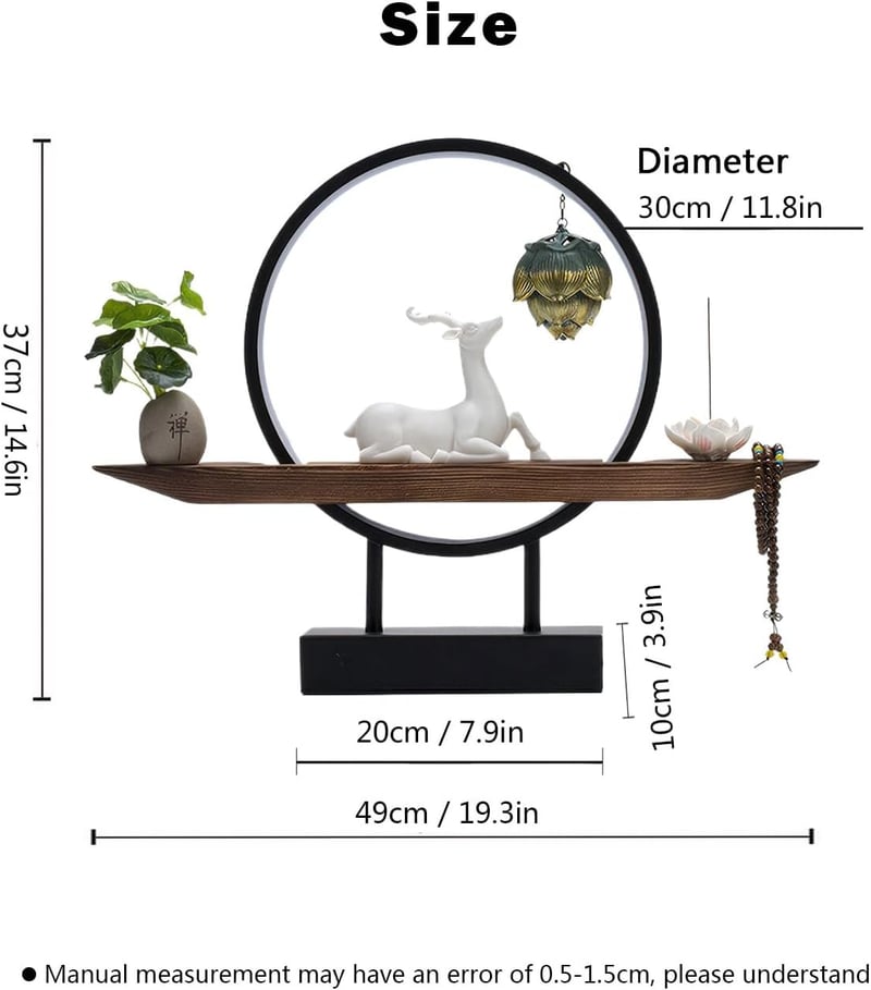 LED Deer Backflow Incense Burner with USB & Adjustable Light