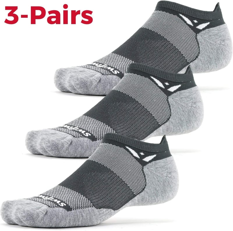 Running & Golf Socks, No Show, Maximum Cushion (3 Pairs)