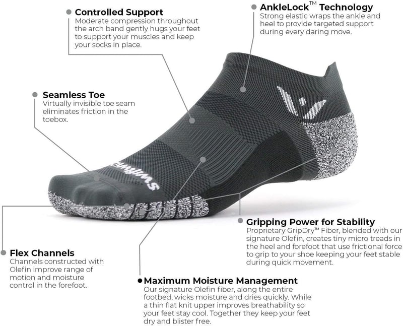 Non-Slip Running & Golf Socks - Maximum Stability
