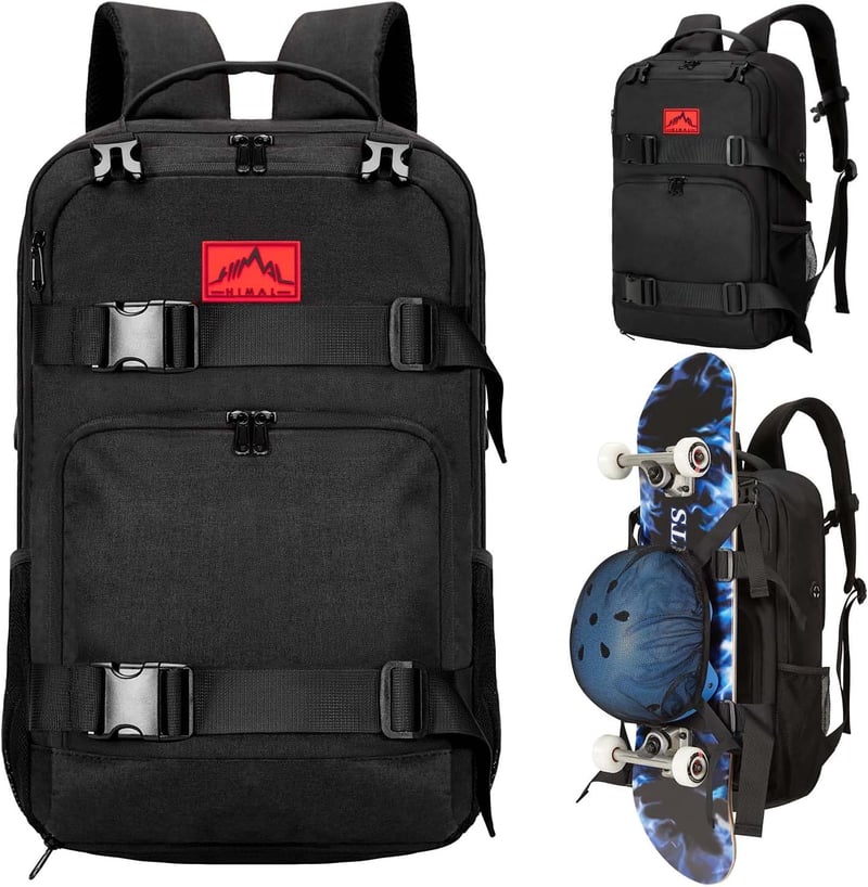 Skateboard Backpack with Laptop Compartment for Men & Women