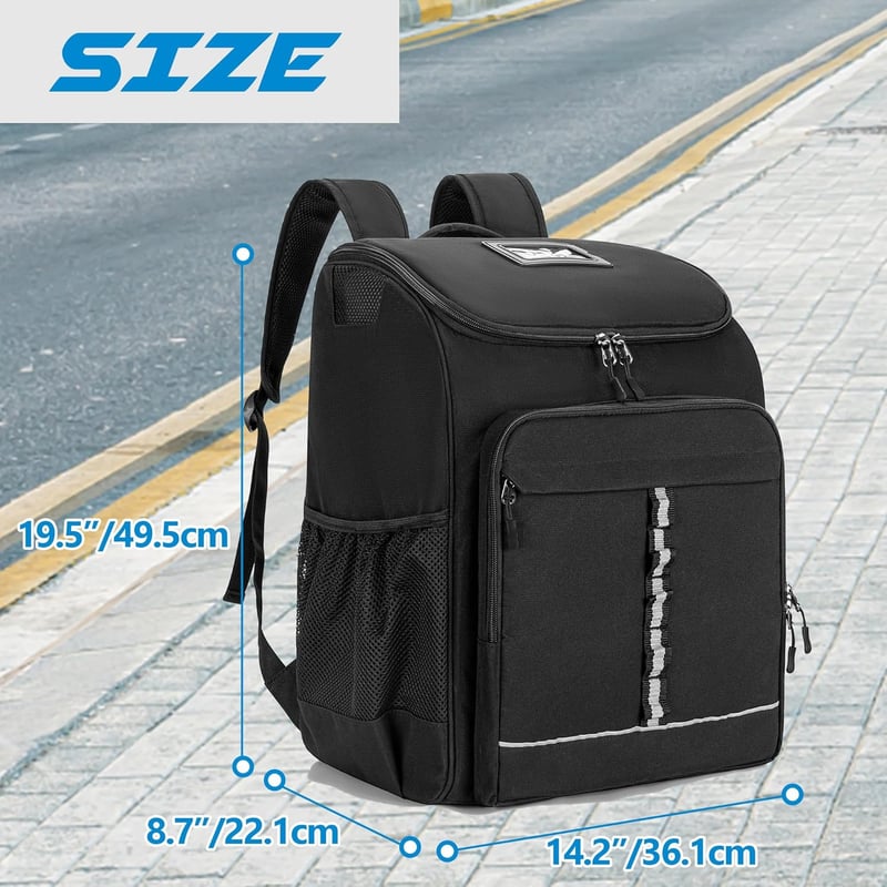 Skate Bag with Helmet Pocket & Padded Straps for Gear, Black