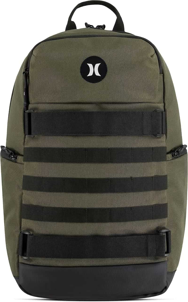 Men's Olive Skateboard Backpack, One Size