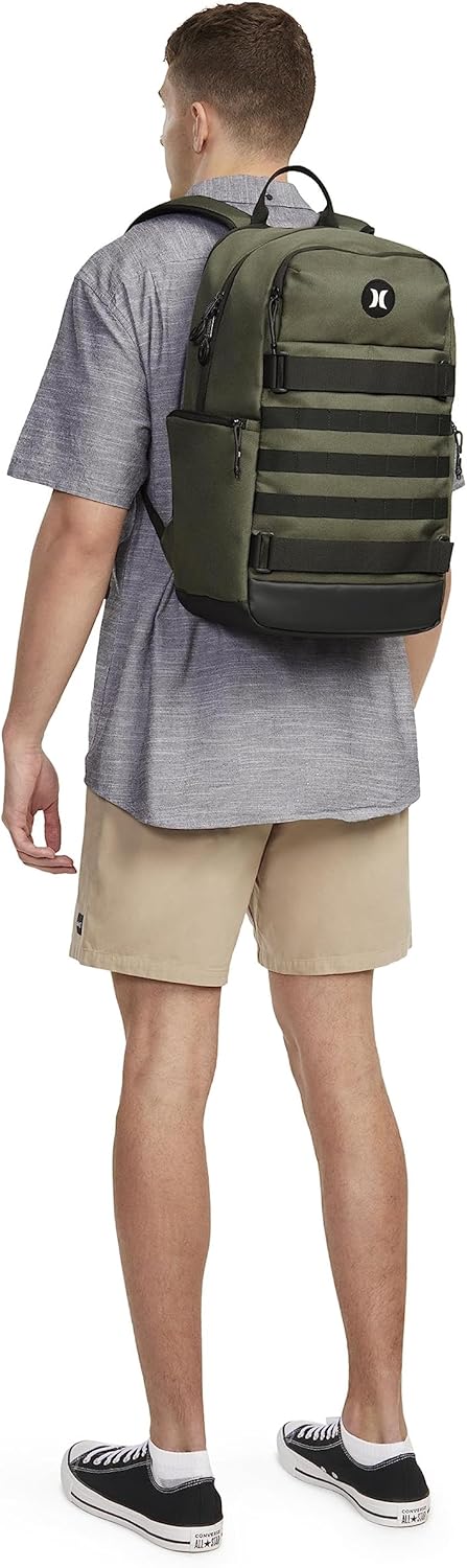 Men's Olive Skateboard Backpack, One Size