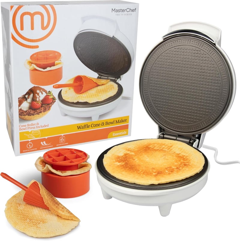 Waffle Cone and Bowl Maker with Tools for Sundae Parties