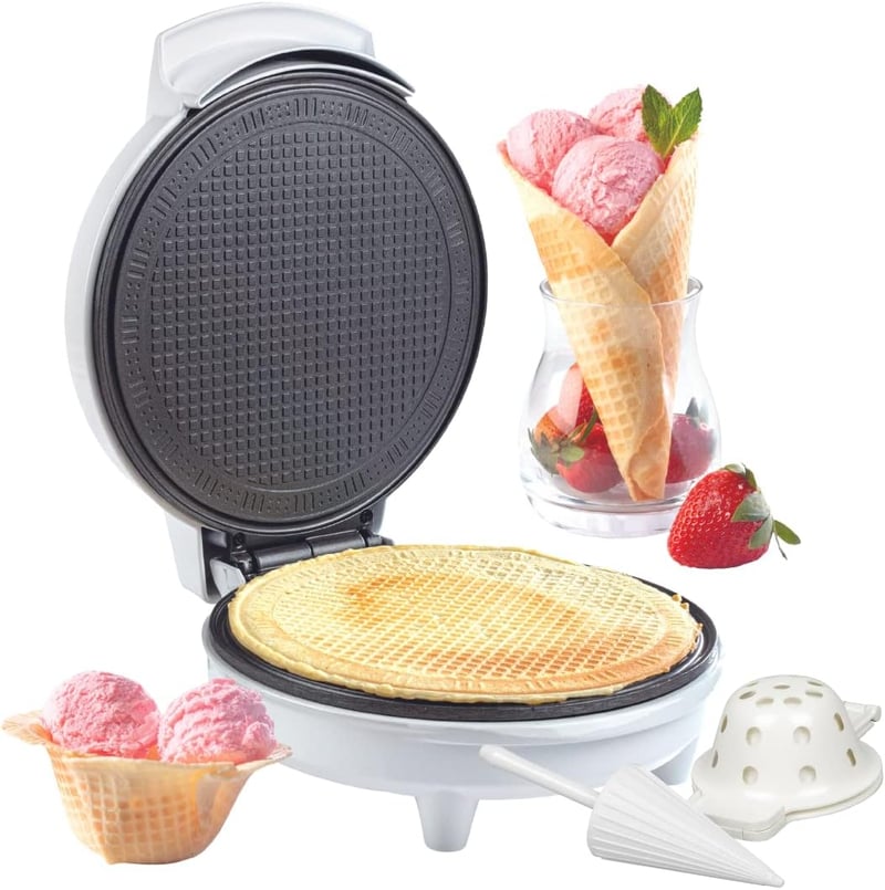 Mother's Day Waffle Cone Maker with Roller & Bowl Press
