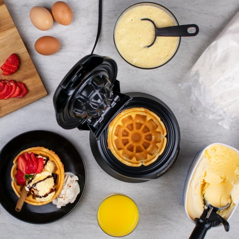 Belgian Waffle Bowl Maker, Nonstick Black Electric Appliance