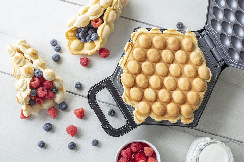Bubble Waffle Maker with Nonstick Griddle and Recipe Guide