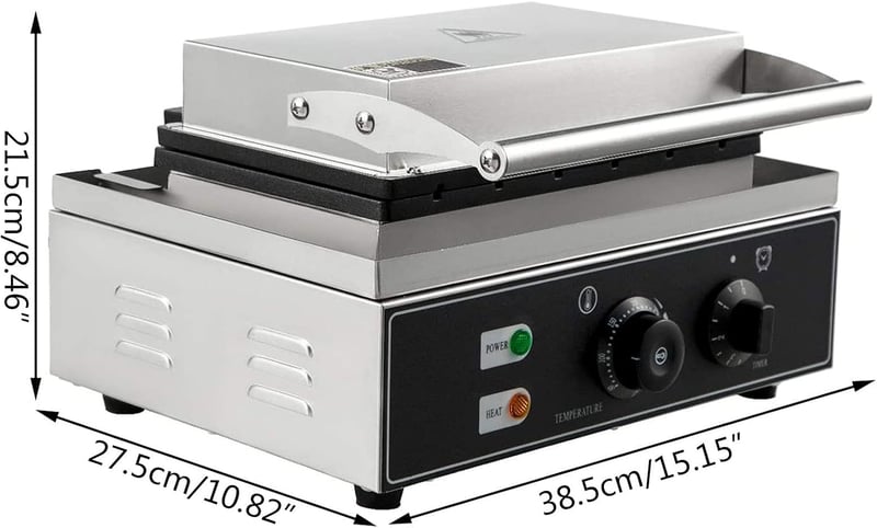 Commercial Belgian Waffle Maker, 1500W with Temperature Control