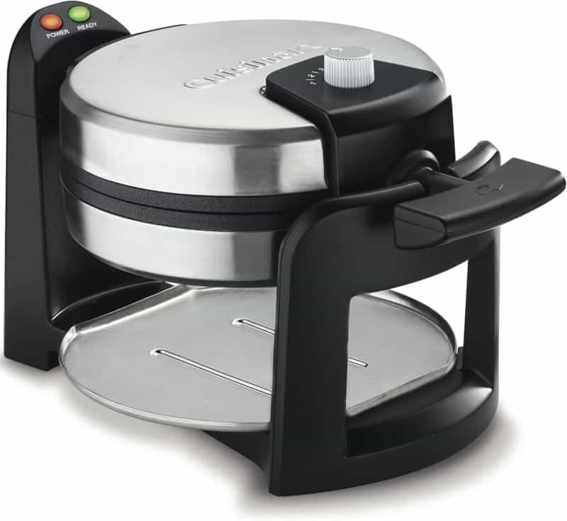 Belgian Waffle Maker - Flip Design, Black/Silver, 1-Inch Thick