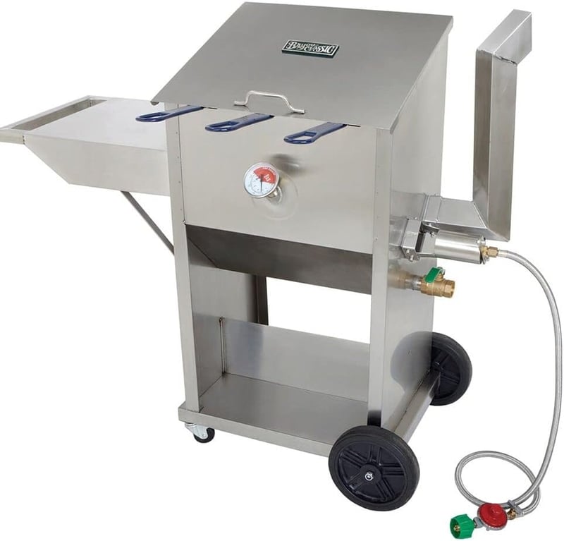 9-Gallon Stainless Fryer with Cart & Mesh Baskets