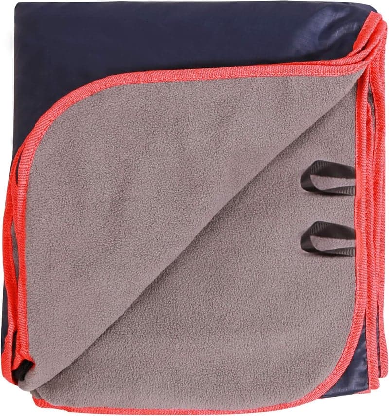 Waterproof Fleece Stadium Blanket for Cold Weather, Dark Blue