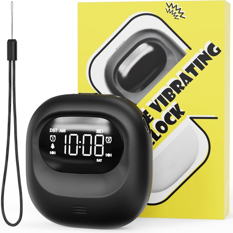 Dual Alarm Clock with Bed Shaker for Heavy Sleepers