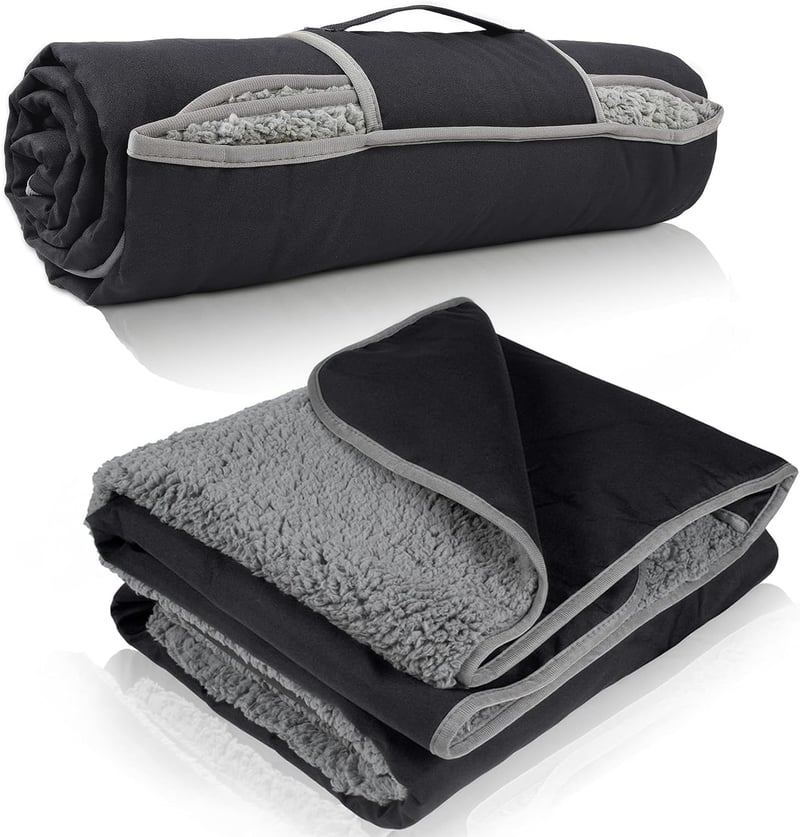 Waterproof Sherpa Lined Outdoor Blanket for Camping & Picnics