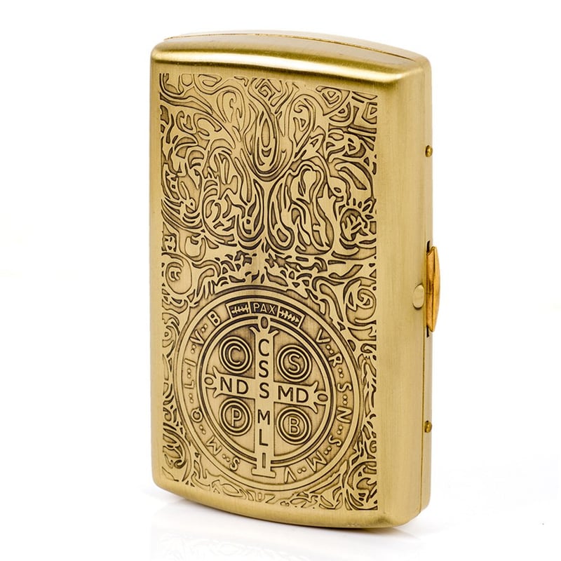 Engraved Brass Cigarette Case - 12-Capacity Luxury Holder