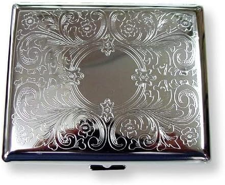 Victorian-Style Etched Metal Cigarette Case with RFID Protection