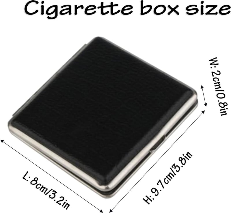 Vintage Leather Cigarette Case with Metal Accents, Holds 20