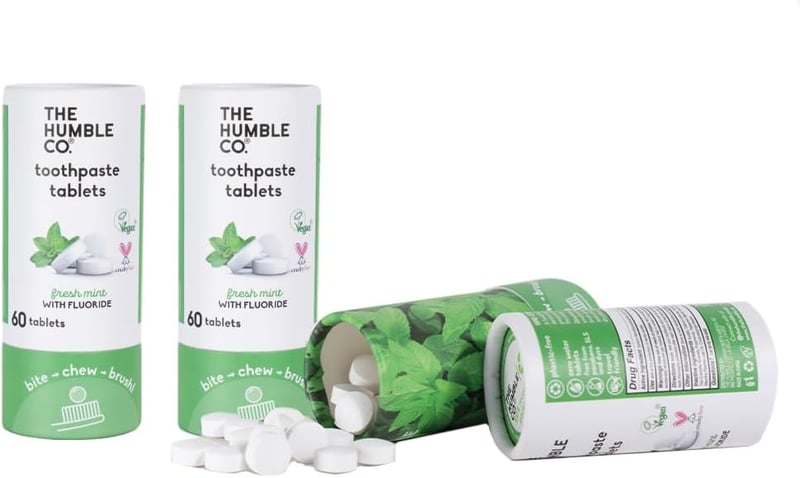 Mint Fluoride Toothpaste Tablets – Vegan, Plastic-Free, 180 Count