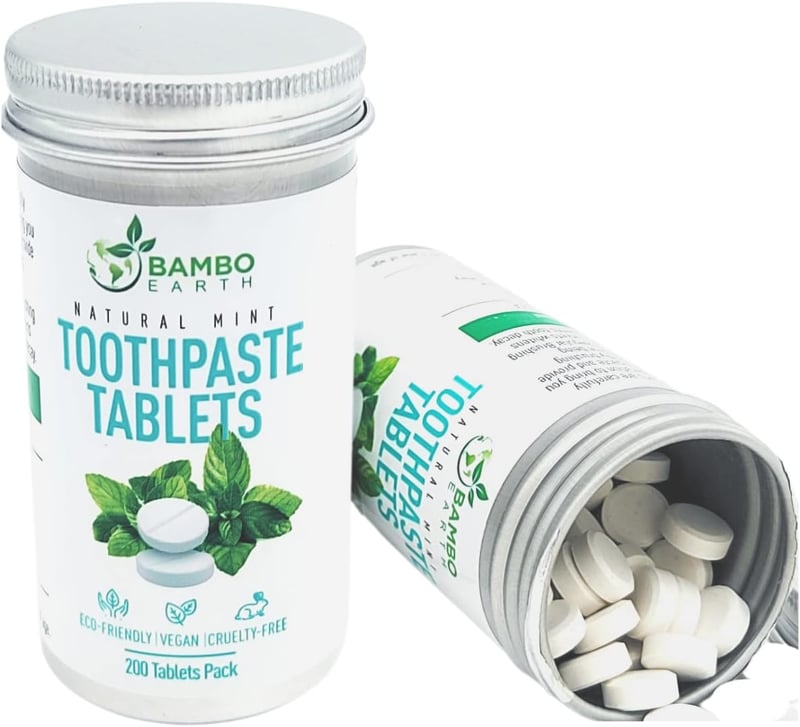Natural Toothpaste Tablets – Mint & Charcoal, Eco-Friendly Pack