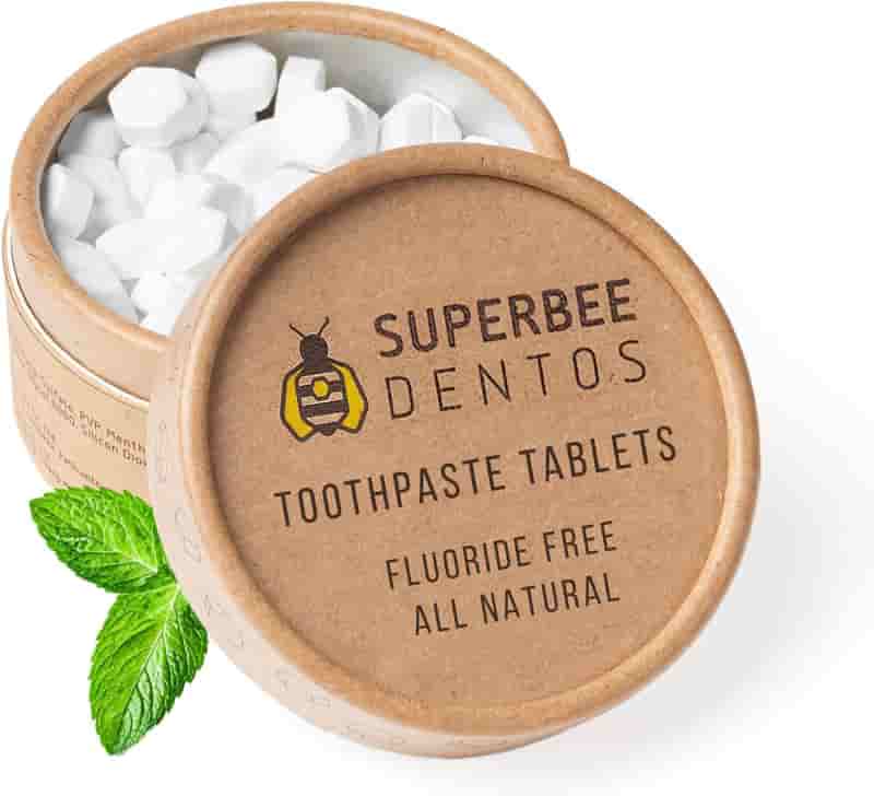 Eco-Friendly Spearmint Toothpaste Tablets, Fluoride-Free, 100 count