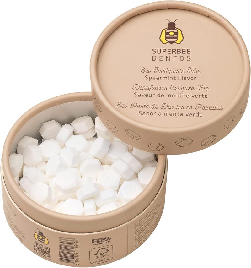 Eco-Friendly Spearmint Toothpaste Tablets, Fluoride-Free, 100 count