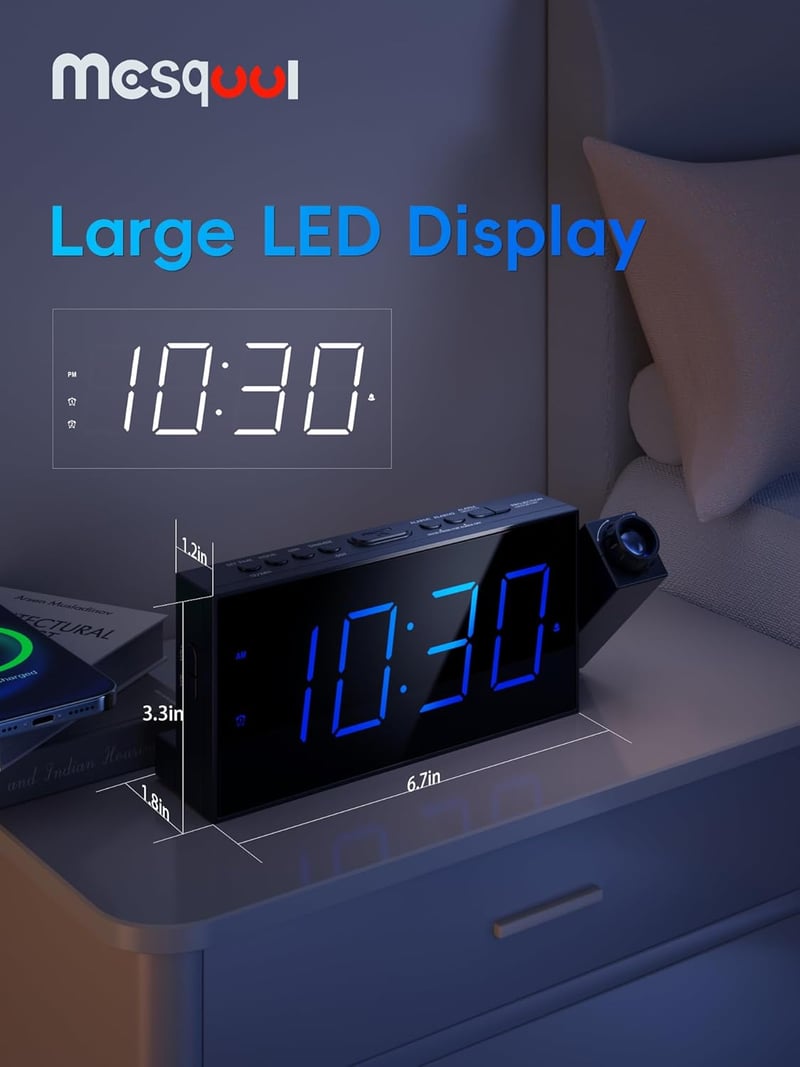Alarm Clock for Heavy Sleepers with USB Charging