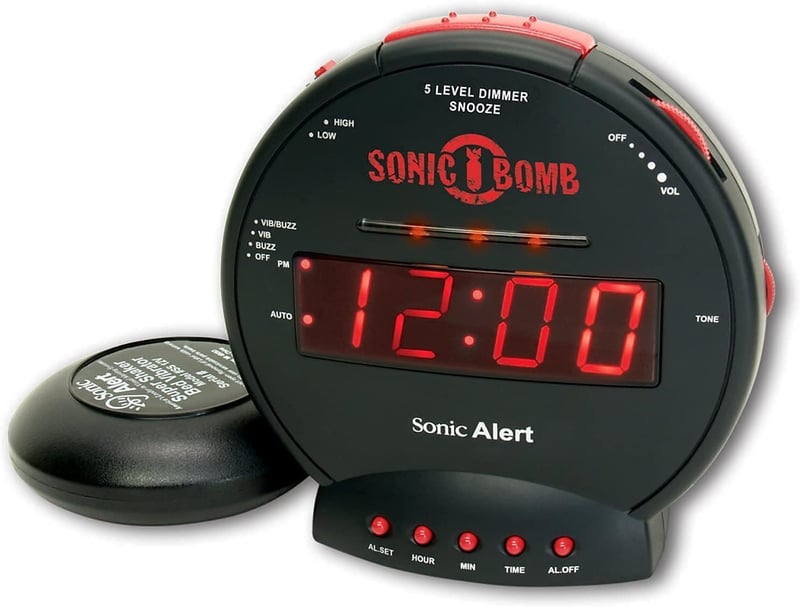 Extra Loud Alarm Clock with Bed Shaker for Heavy Sleepers