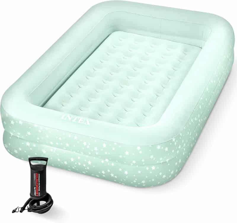 Kids Travel Air Mattress with Raised Sides and Hand Pump