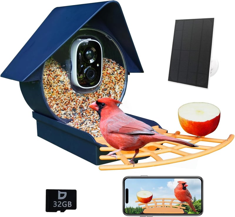 Bird Lover Gift: Smart Solar Feeder Camera with WiFi