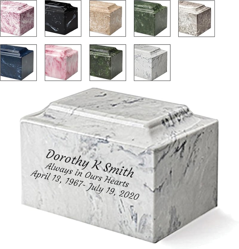 Custom Carrera Marble Urn Vault with Engraving Options