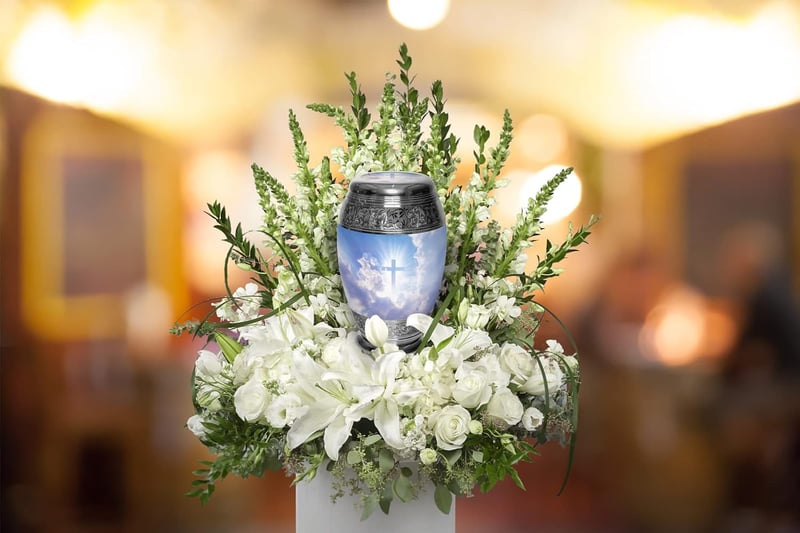 Adult Male Cremation Urn with Handcrafted Cross Design