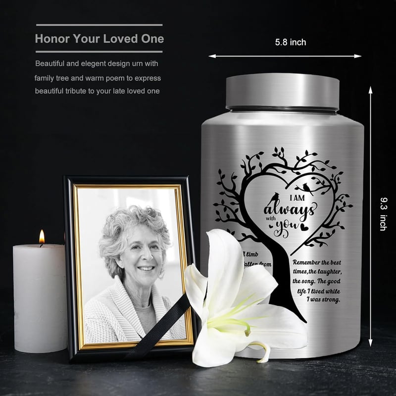 Memorial Cremation Urn for Adults, Decorative, Holds Up to 220 lbs