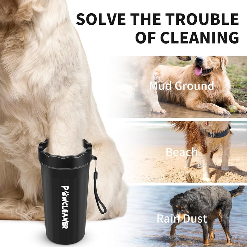 Pet Paw Washer with Towels - Black, Large