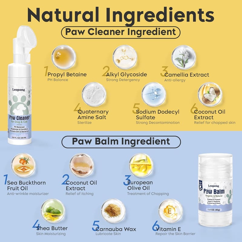 Dog Paw Care Kit - Cleaner and Balm for Healing and Protection