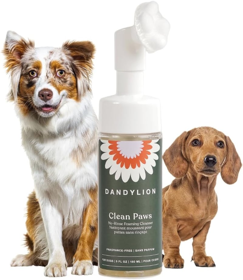 No-Rinse Dog Paw Cleaner with Brush, Fragrance-Free, 5 fl oz