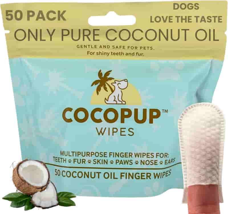 Pet Cleaning Wipes with Coconut Oil for Teeth, Ears & Paws