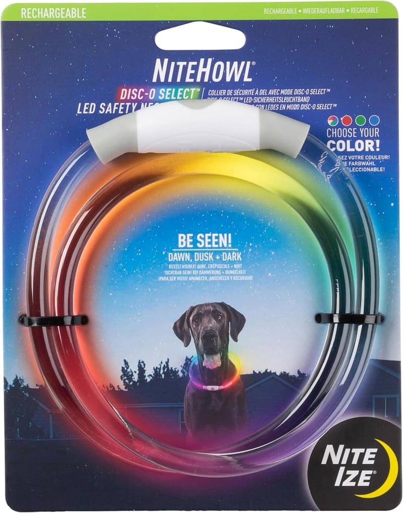 Rechargeable Multicolor LED Dog Safety Collar Light