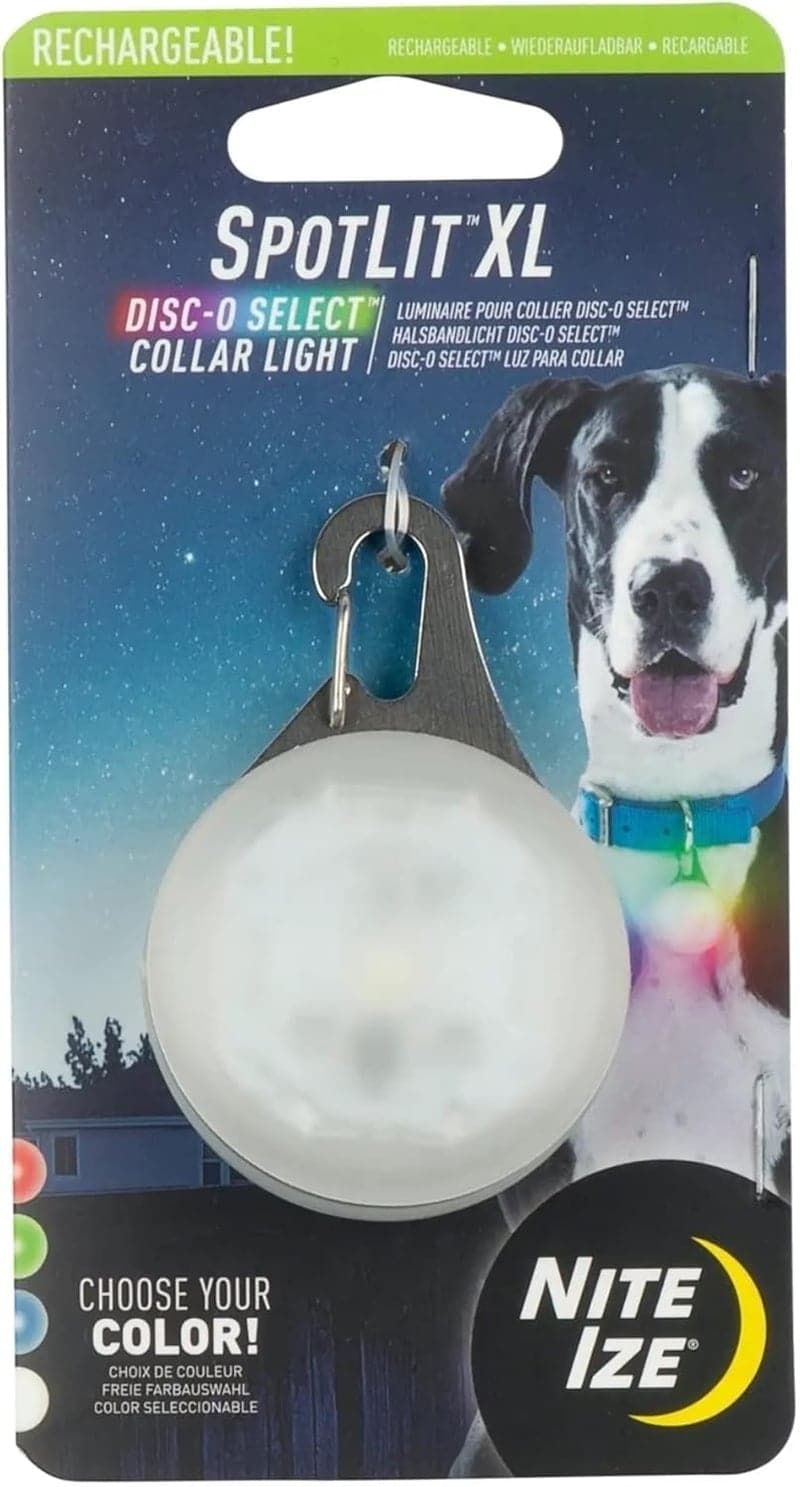 SpotLit XL Rechargeable LED Collar Light with Carabiner Clip