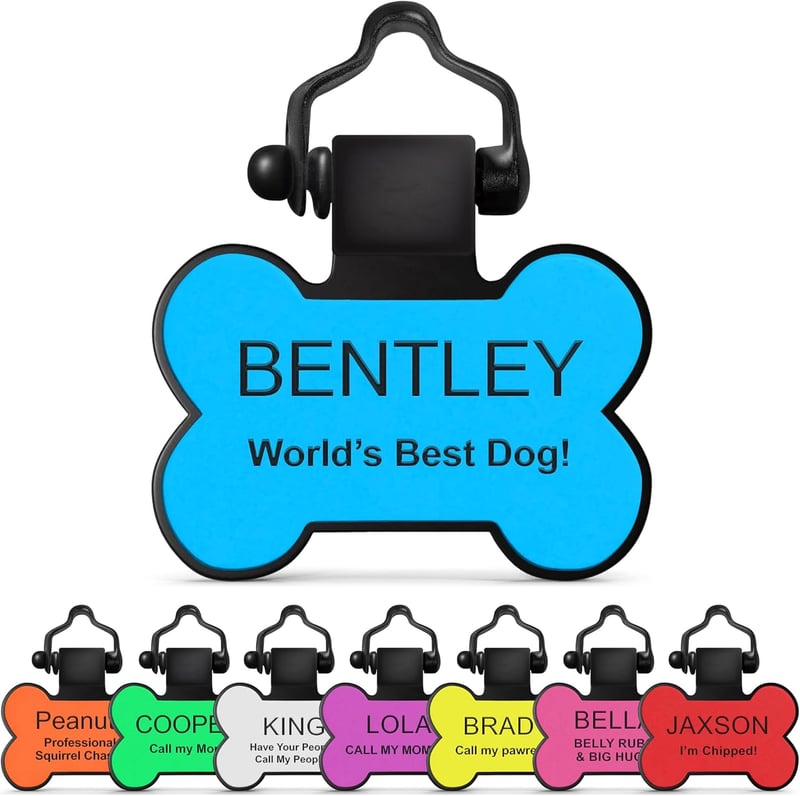 Personalized Blue Silicone Dog Tag