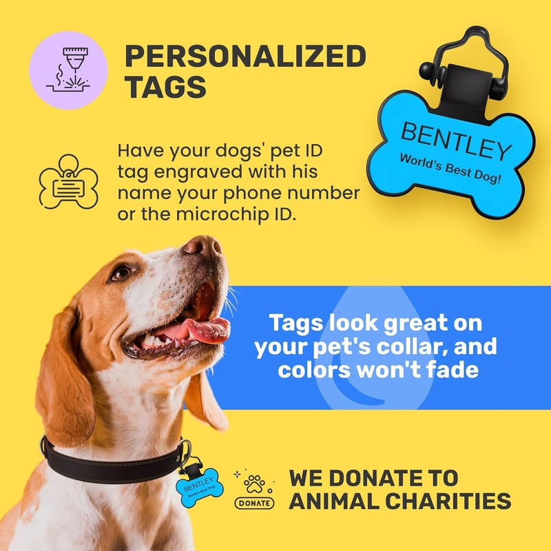 Personalized Blue Silicone Dog Tag